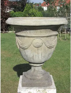 Große Amphorenvase aus Steinguss, Pflanzvase (1 von 2), Ansicht 1