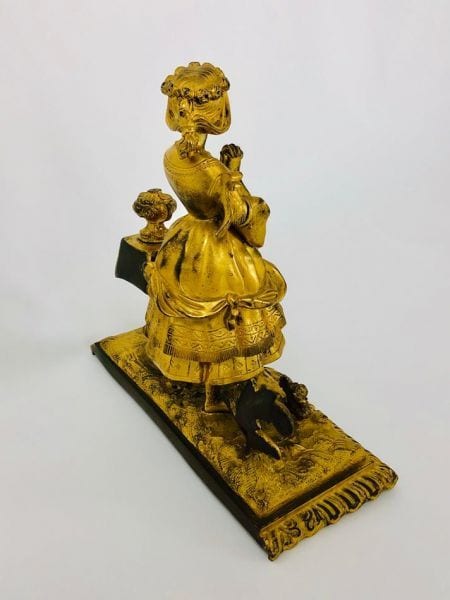 Biedermeier-Figur eines jungen Mädchens, Bronze vergoldet, Anfang 19. Jh., Ansicht 2