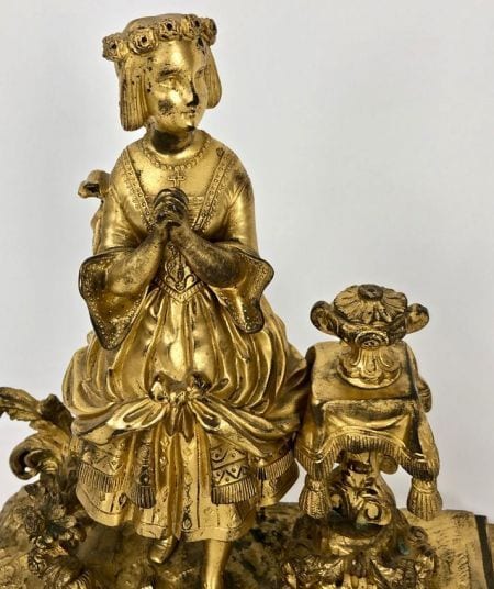 Biedermeier-Figur eines jungen Mädchens, Bronze vergoldet, Anfang 19. Jh., Ansicht 3