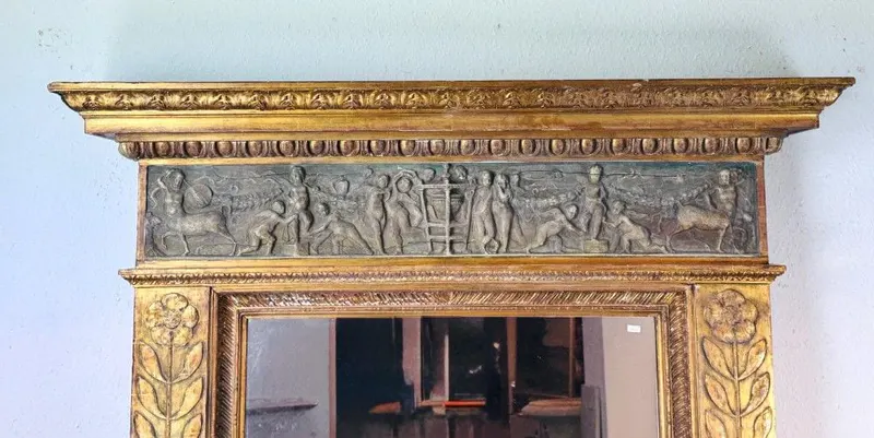 Großer, monumentaler vergoldeter Empire-Spiegel, schwere Ausführung, Ansicht 7