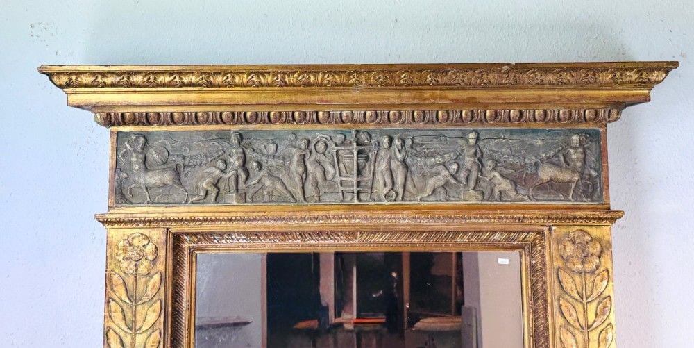 Großer, monumentaler vergoldeter Empire-Spiegel, schwere Ausführung, Ansicht 7