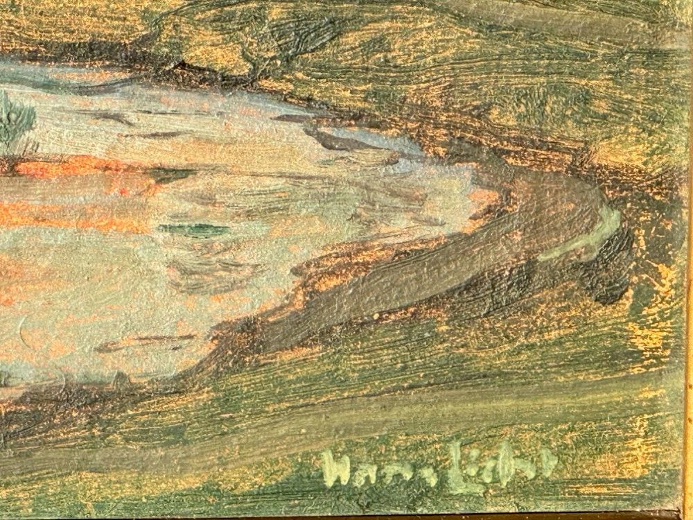 Hans Licht (1876 Berlin – 1935 Berlin-Charlottenburg), „Zwei herbstliche Weiden am Teich“, Ansicht 2