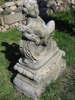 Große Figurengruppe aus Stein, Putti als Vier Jahreszeiten, Ansicht 3