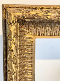 Großer vergoldeter Rahmen im Louis-seize-Stil, Holz geschnitzt, Frankreich, 19. Jh., Ansicht 2