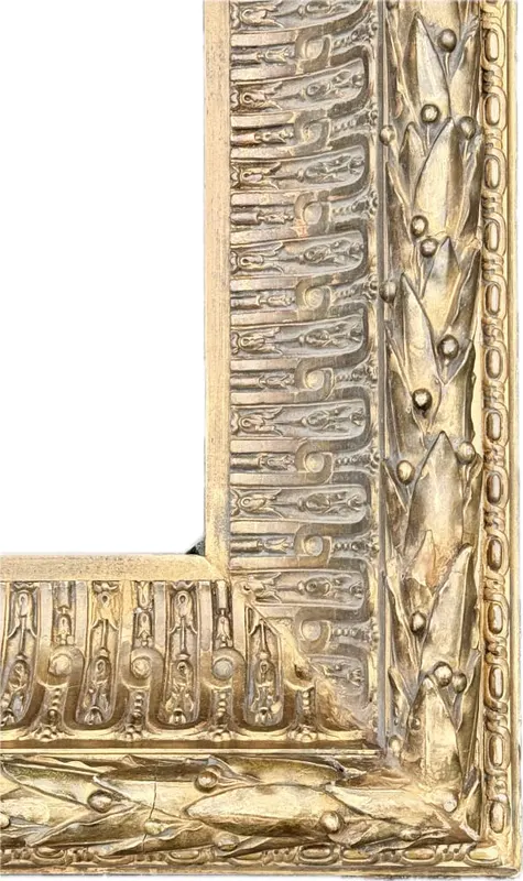 Großer vergoldeter Rahmen im Louis-seize-Stil, Holz geschnitzt, Frankreich, 19. Jh., Ansicht 5