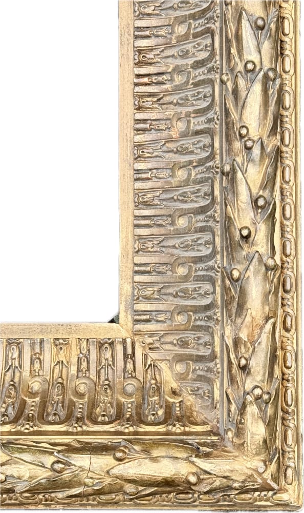 Großer vergoldeter Rahmen im Louis-seize-Stil, Holz geschnitzt, Frankreich, 19. Jh., Ansicht 5