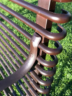 Französische Gartenbank SABOT, Zweisitzer, handgeschmiedet, Ansicht 2