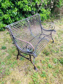 Französische Gartenbank SABOT, Zweisitzer, handgeschmiedet, Ansicht 6