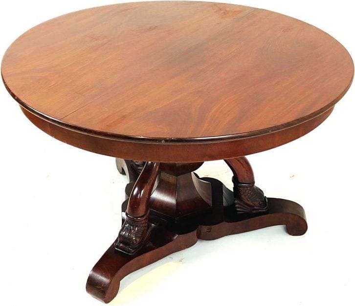 Biedermeier-Delphintisch, Salontisch, Mahagoni, Berlin, Mitte 19. Jh.