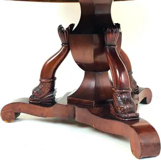 Biedermeier-Delphintisch, Salontisch, Mahagoni, Berlin, Mitte 19. Jh., Ansicht 2