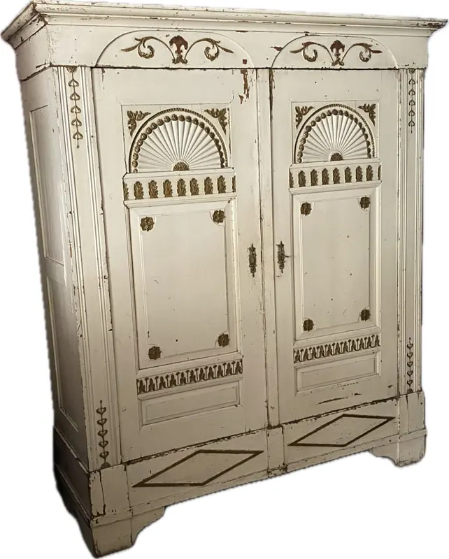Bremer Sonnenschrank, Nadelholz, alte Farbfassung, um 1790