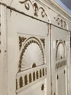 Bremer Sonnenschrank, Nadelholz, alte Farbfassung, um 1790, Ansicht 5
