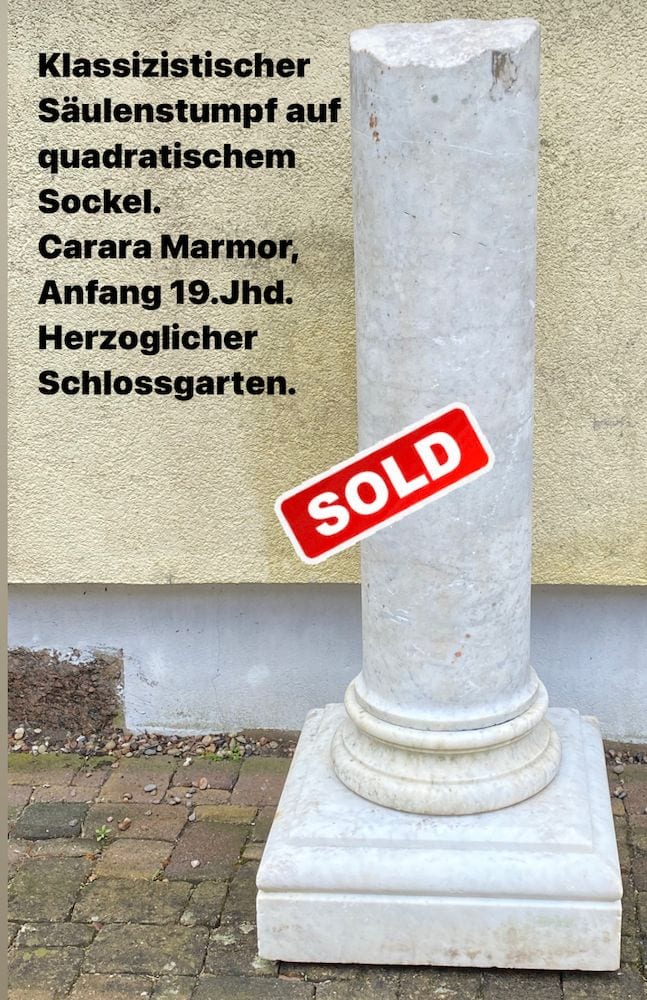 Klassizistischer Säulenstumpf, Carrara-Marmor, Anfang 19. Jh., aus herzoglichem Schlossgarten, Ansicht 10