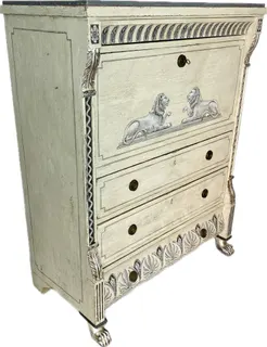 Empire-Sekretär mit farbiger Fassung und Illusionsmalerei, Frankreich 1810, Ansicht 10