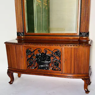 Große Spiegelkommode, Frisierkommode, Nussbaum, Art Déco, 1920er Jahre, Ansicht 5