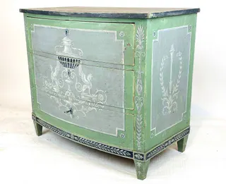 Empire-Kommode mit klassizistischer Illusionsmalerei, Nadelholz, um 1820, Ansicht 6