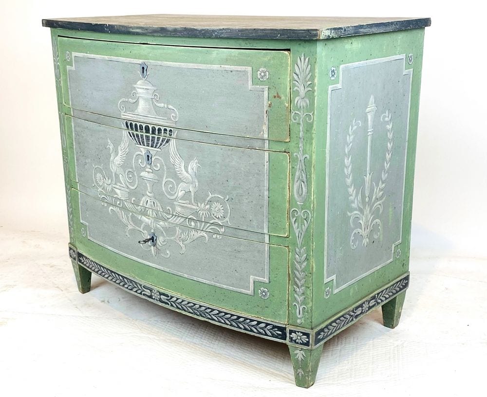 Empire-Kommode mit klassizistischer Illusionsmalerei, Nadelholz, um 1820, Ansicht 6