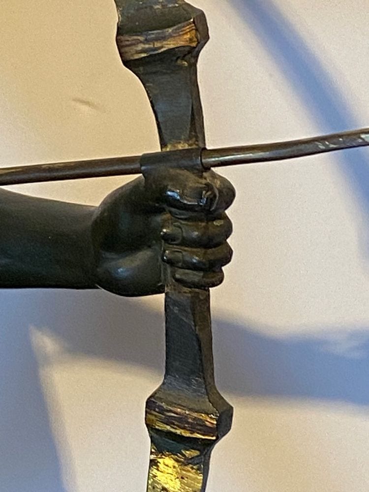 Griechischer Bogenschütze, Galvanoplastik auf Marmorsockel, Ende 19. Jh., Ansicht 2