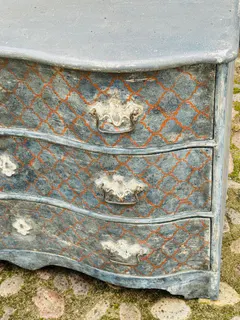 Barockkommode mit blauer Fassung, gustavianisch, 18. Jh., Ansicht 3