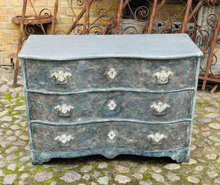 Barockkommode mit blauer Fassung, gustavianisch, 18. Jh., Ansicht 4