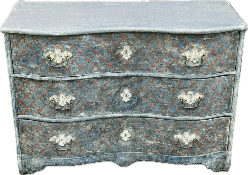 Barockkommode mit blauer Fassung, gustavianisch, 18. Jh., Ansicht 9