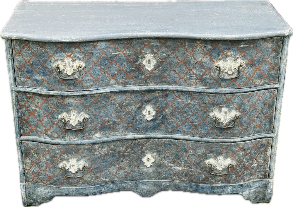 Barockkommode mit blauer Fassung, gustavianisch, 18. Jh., Ansicht 9