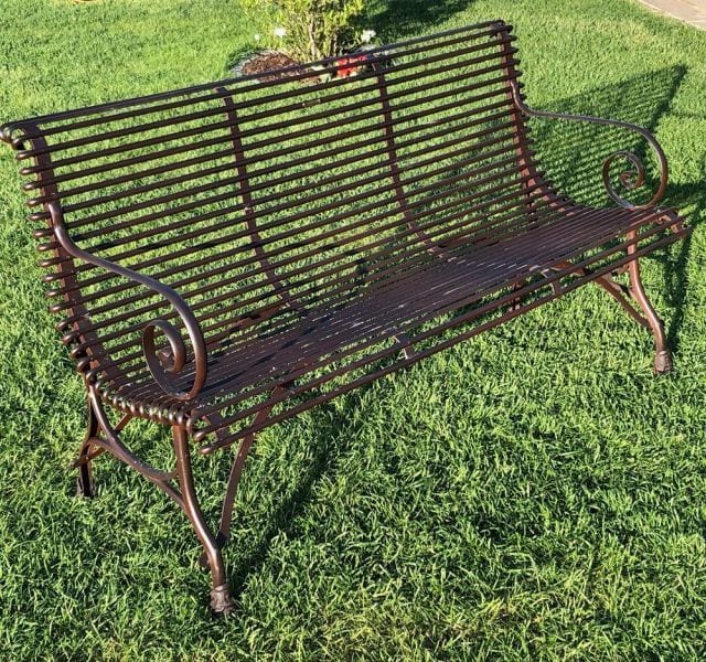 Französische Gartenbank SABOT, Dreisitzer, handgeschmiedet