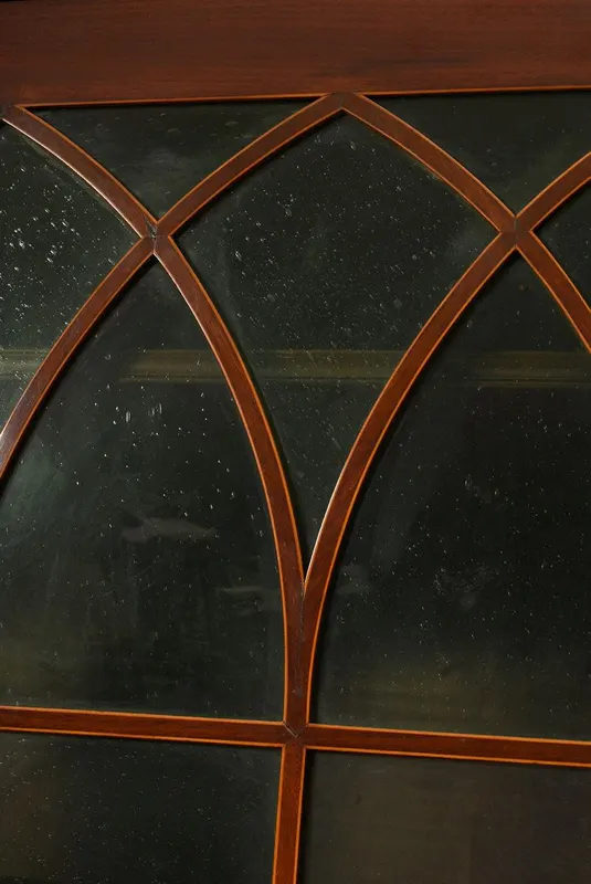 Viktorianischer Schreibschrank mit Aufsatzvitrine, Mahagoni, England, Ende 19. Jh., Ansicht 6