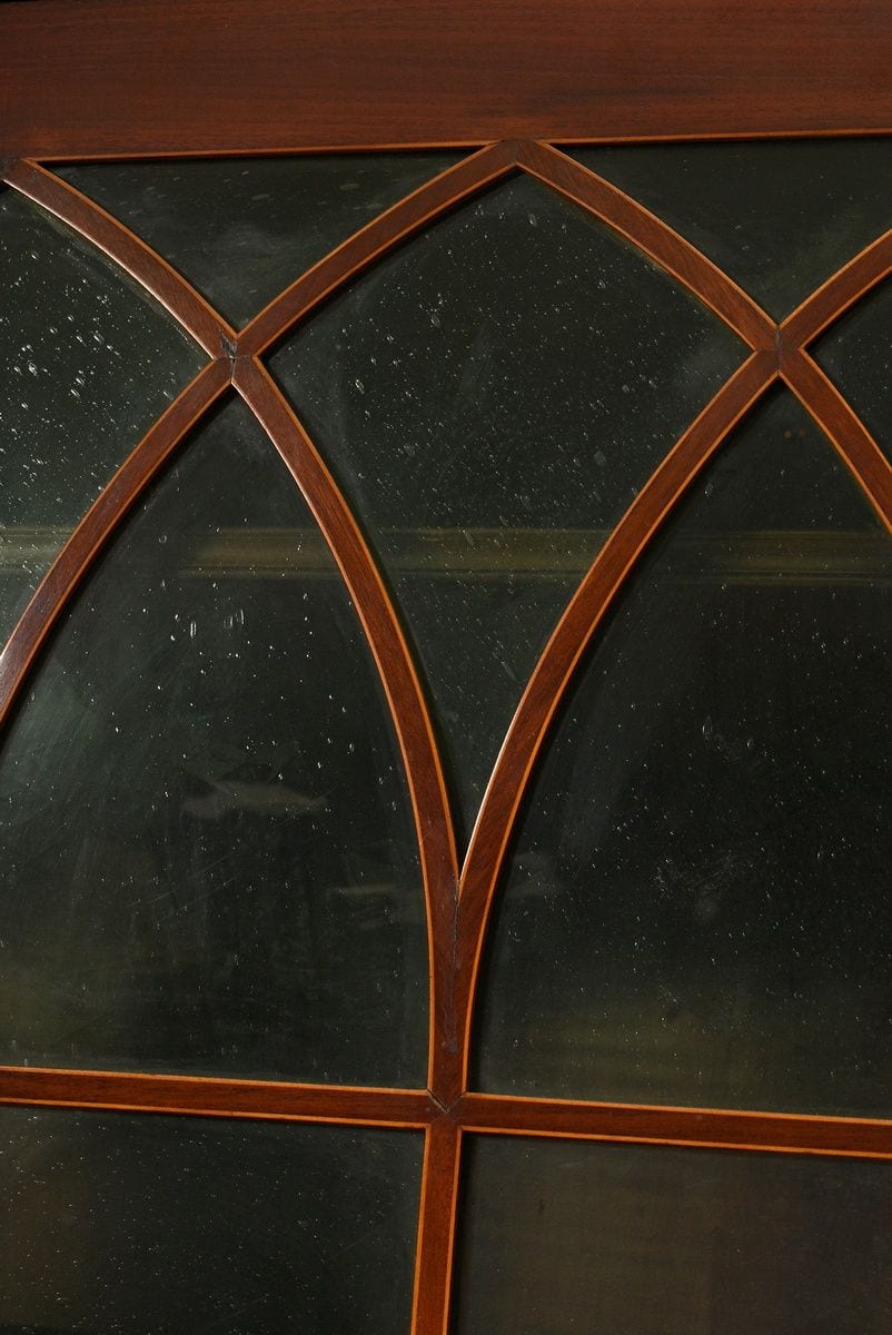 Viktorianischer Schreibschrank mit Aufsatzvitrine, Mahagoni, England, Ende 19. Jh., Ansicht 6
