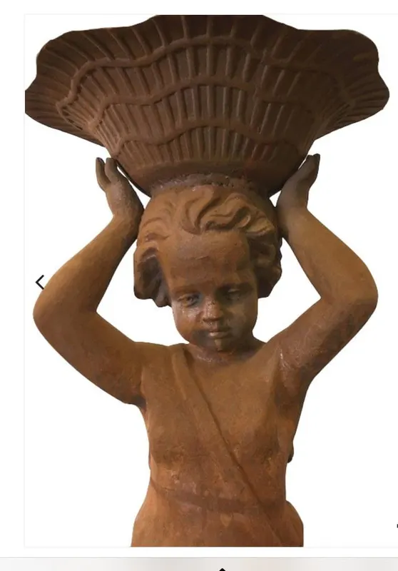 Etagen-Springbrunnen aus Gusseisen mit Engelsfigur, Ansicht 4