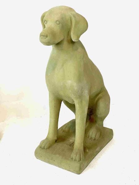 Paar Hundefiguren, Sandsteinguss, als Türwächter, Ansicht 5