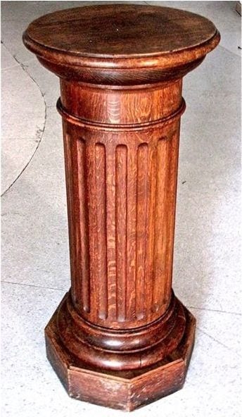 Kannelierte Säule / Postament, Eiche, Gründerzeit um 1880