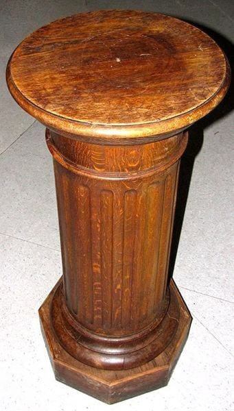 Kannelierte Säule / Postament, Eiche, Gründerzeit um 1880, Ansicht 2