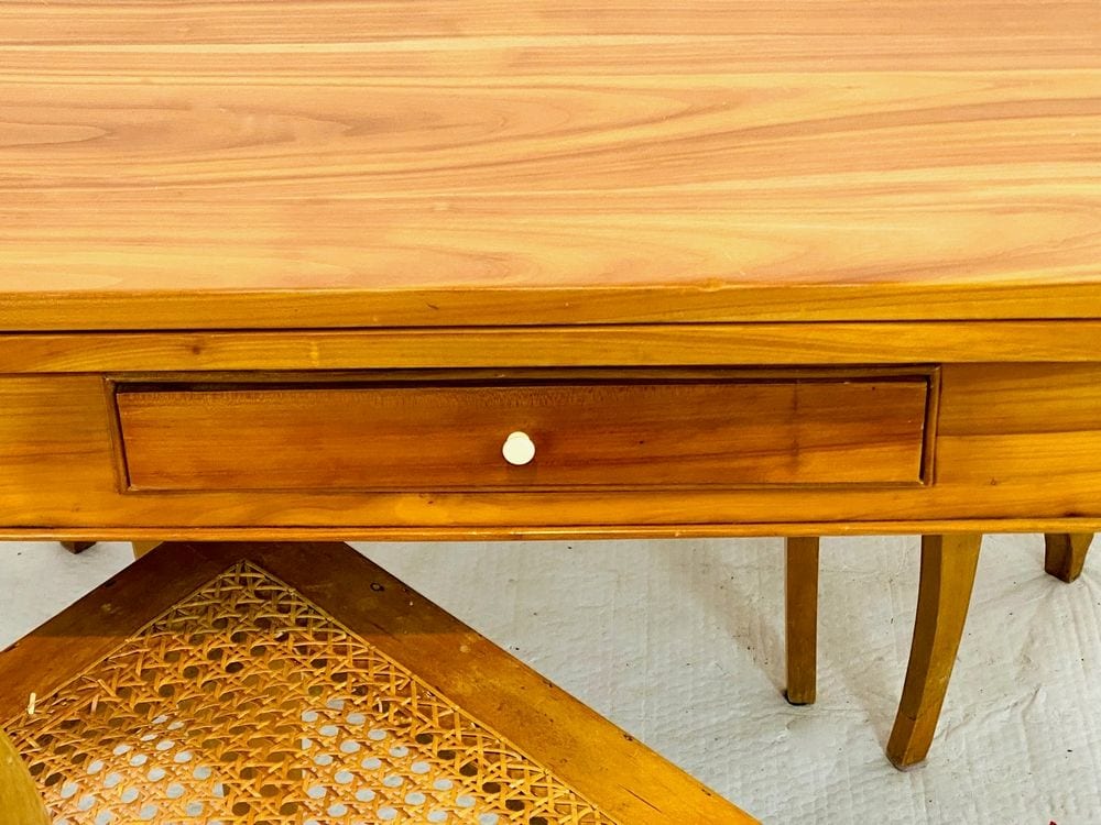 Biedermeier-Ausziehtisch mit vier Stühlen, Kirschholz, Thüringen um 1830, Ansicht 6