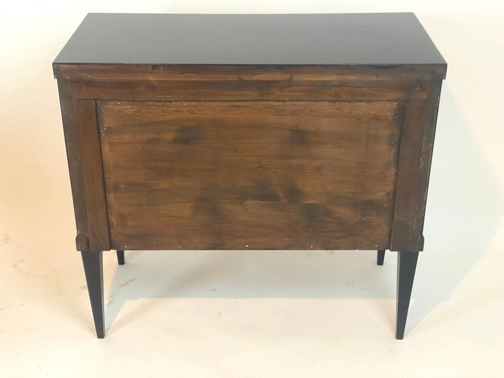 Paar ebonisierte Biedermeier-Kommoden, Schellackpolitur, deutsch, 19. Jh., Ansicht 9