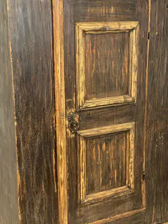 Eintüriger Bauernschrank, Barock, mit farbiger Fassung, 18. Jahrhundert, Ansicht 6