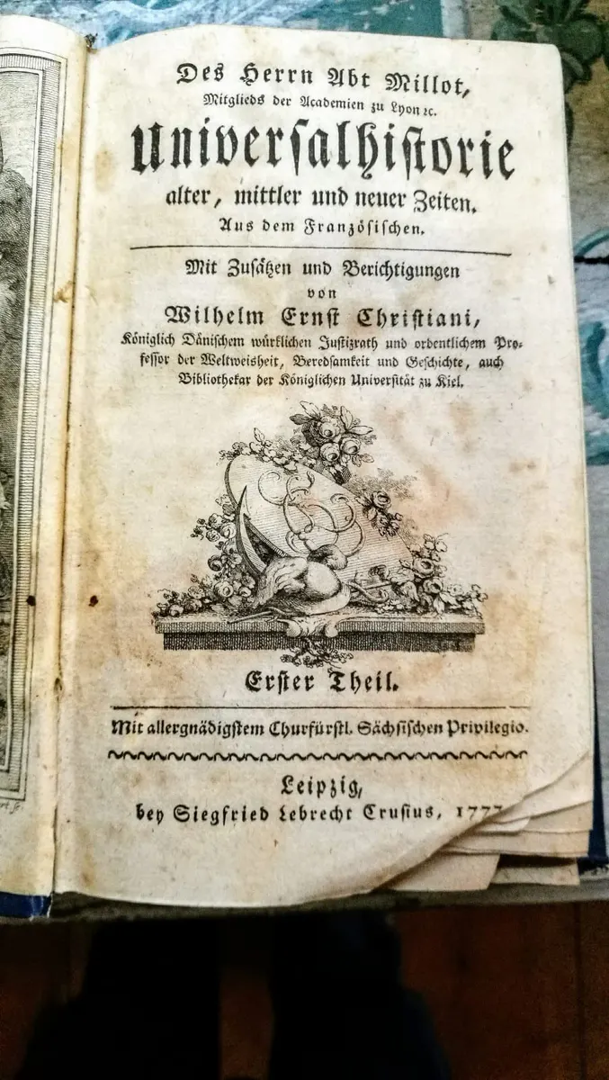 Weltgeschichte in zwölf Bänden Des Herrn Abt Millot, 12 Bände, gedruckt 1777, Ansicht 2