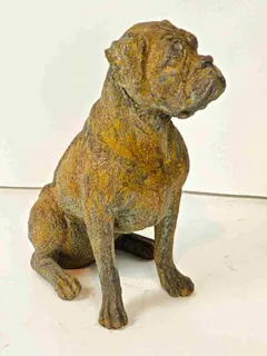 Paar Hundefiguren aus Gusseisen, Boxer oder Bulldogge, Ansicht 4