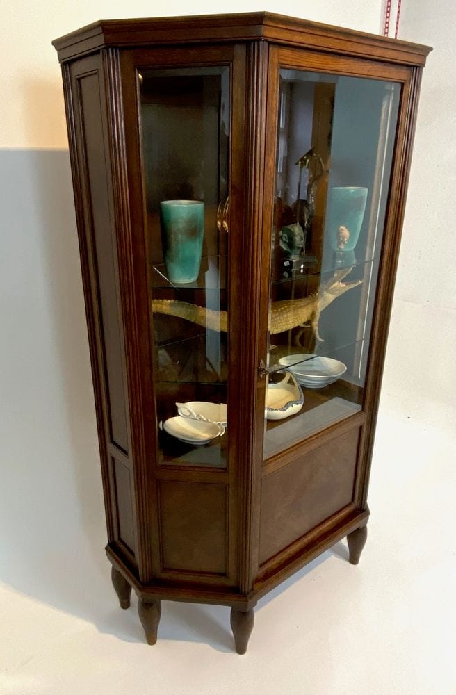 Dreiseitenvitrine, Eiche, neoklassizistisch, um 1910, Ansicht 3