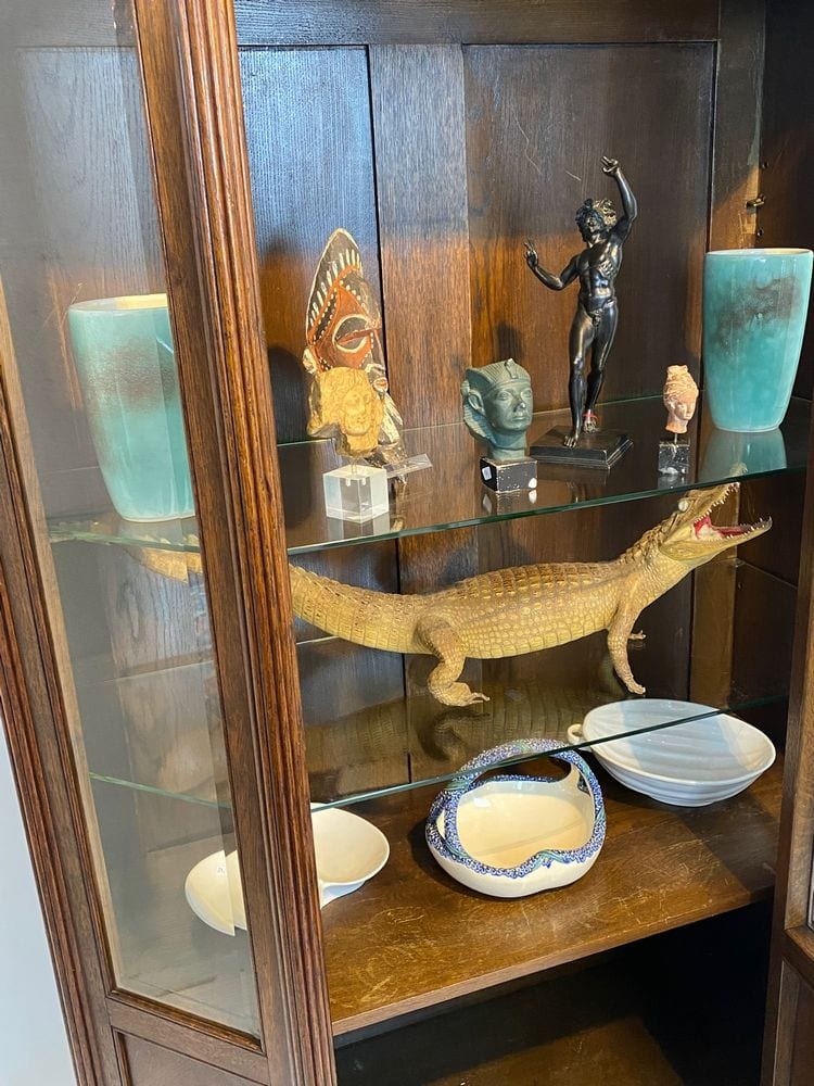 Dreiseitenvitrine, Eiche, neoklassizistisch, um 1910, Ansicht 5