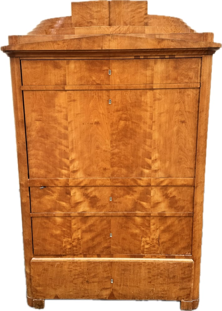 Biedermeier-Kleiderschrank, Blender, Birke, Berlin um 1830