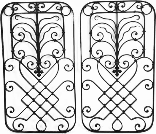 Altes schmiedeeisernes Fenster- oder Türgitter, handgeschmiedet, um 1900
