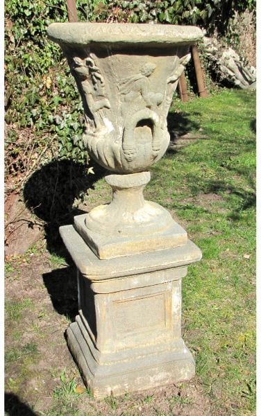 Große Amphorenvase MEDICI aus Steinguss, aus Parkauflösung