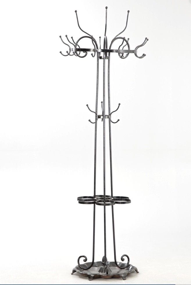 Garderobe, Eisenguss, schwarz lackiert, wohl Frankreich, 20. Jh.