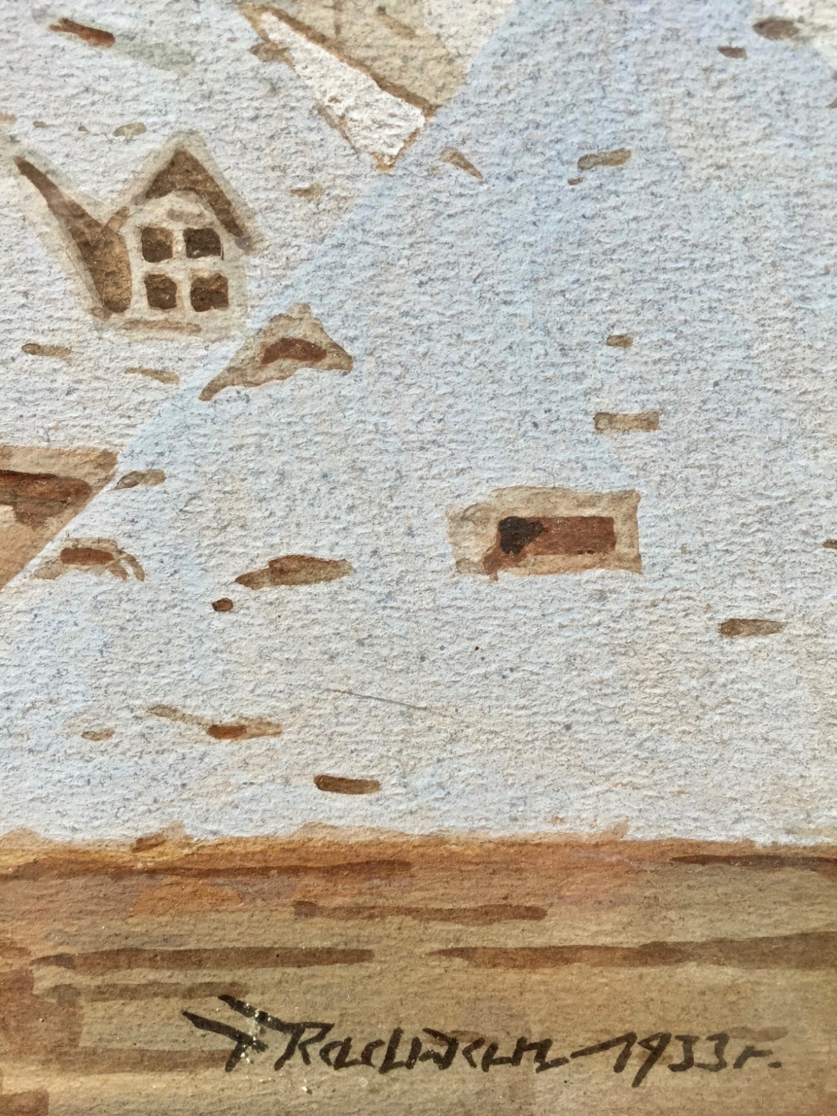 Polnisches Aquarell einer winterlichen Kirchen- Ansicht — Ansicht 3