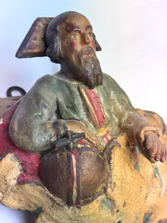 Barocke Heiligenfigur, „Gott Vater auf Wolke“, Anf. 18. Jhd., Laubholz, geschn., Ansicht 2
