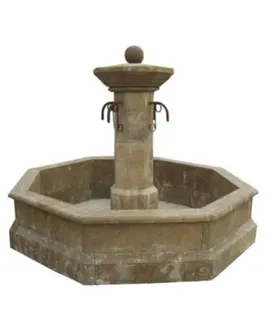 Großer Steinbrunnen, Bauernbrunnen, Naturstein, Blaustein, 8- Eckig, Klassik, Ansicht 1