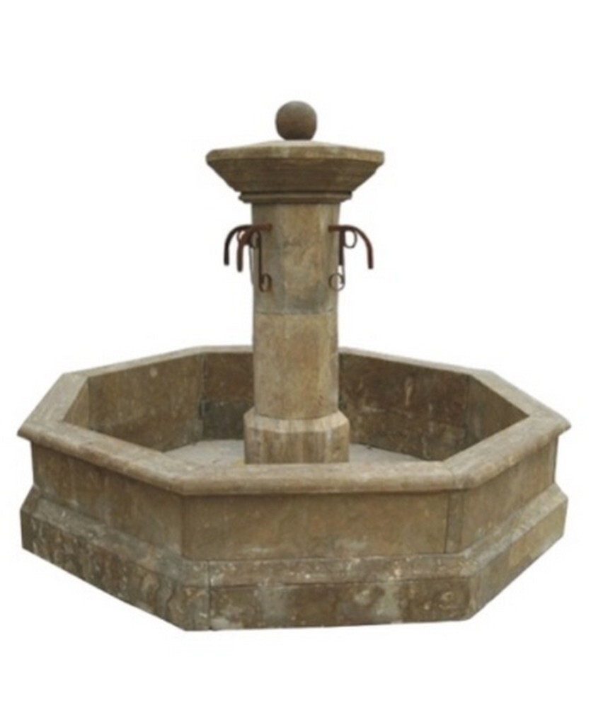 Großer Steinbrunnen, Bauernbrunnen, Naturstein, Blaustein, 8- Eckig, Klassik — Ansicht 1