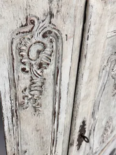 Barocker Eckschrank, Halbschrank, mit farbiger Fassung, Süddeutsch, Ende 18. Jhd, Ansicht 3