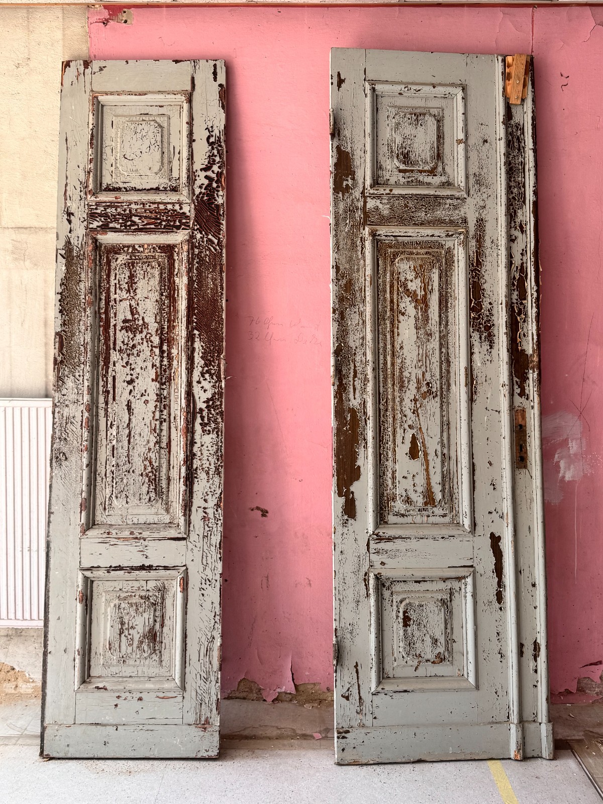 HistorischeTüren aus Gutshaus, Große Türflügel, Nadelholz, Mecklenburg 19. Jhd. — Ansicht 1